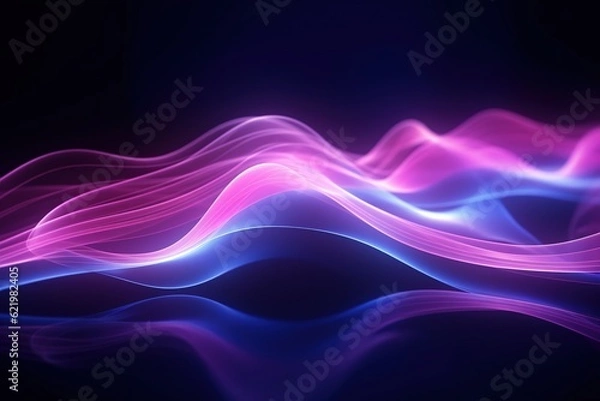 Fototapeta abstract futuristic background with pink blue purple glowing neon moving high speed wave lines honeycomb and bokeh lights. Data transfer concept Fantastic wallpaper