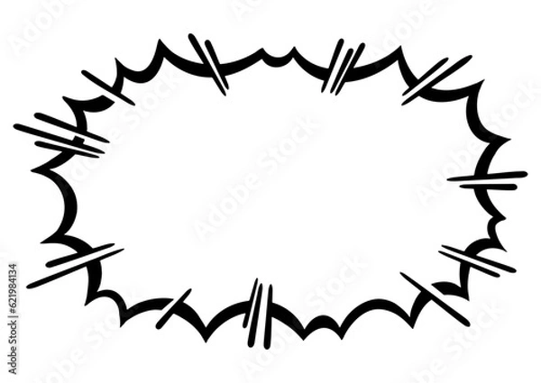 Obraz トゲトゲ吹き出し 集中 激しい