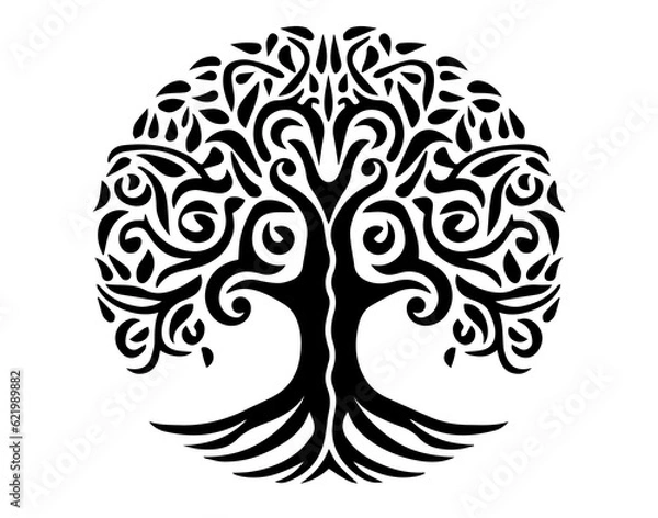 Fototapeta Trees Ecology Symbol Vector Vyaz Pattern Ink Ancient Logo Foliage