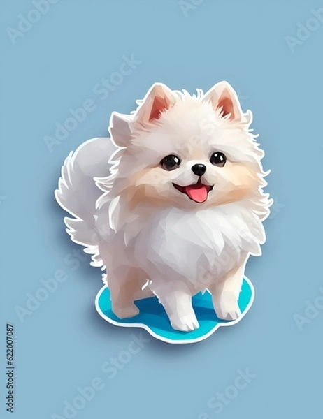 Obraz white kitten with a pink bow