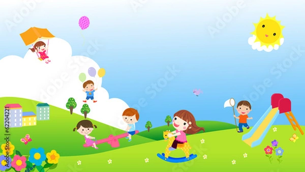 Obraz Happy children playing