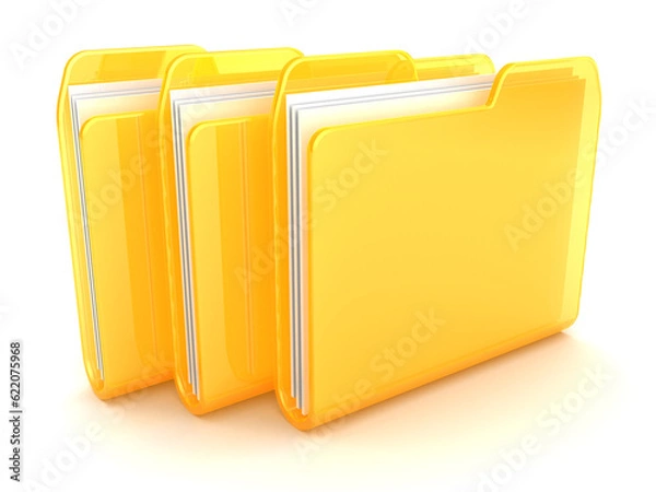 Fototapeta 3d illustrationof three folders over white background