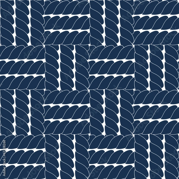 Obraz Navy blue rope lattice geometric seamless pattern, vector