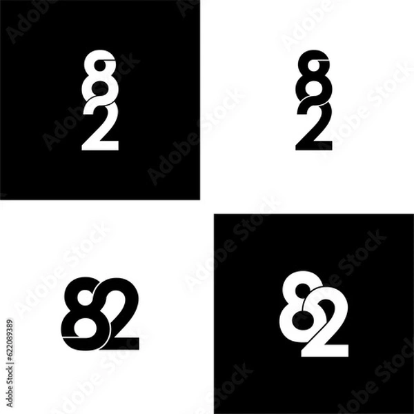 Obraz 82 typography letter monogram logo design set