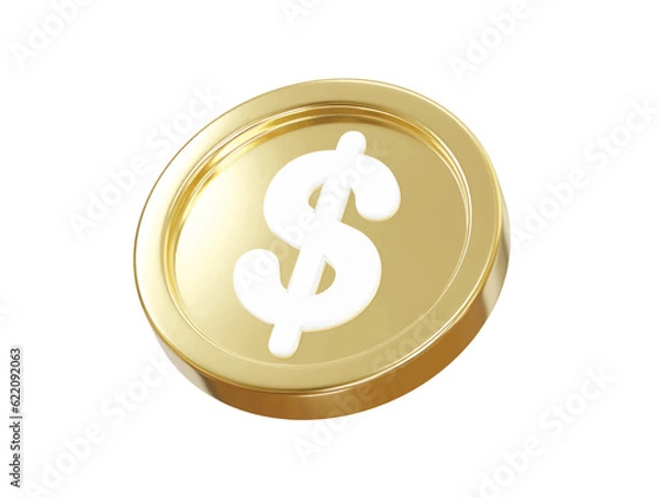 Fototapeta Dollar icon illustration render transparent vector