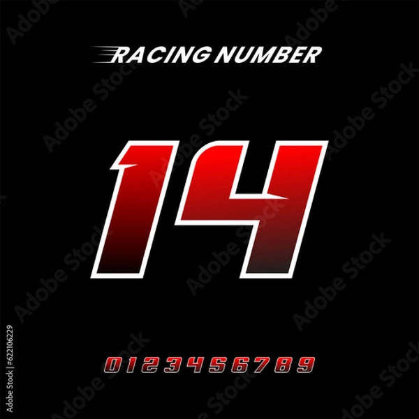 Fototapeta Racing Number 14 Design Vector Template