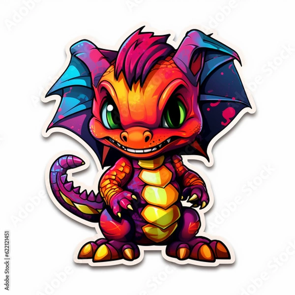 Fototapeta Cute Dragon. Generative AI.
