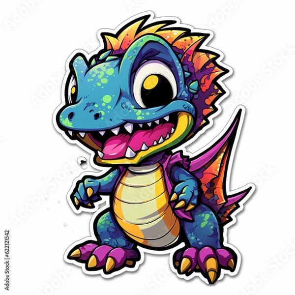 Fototapeta Cute Dragon. Generative AI.
