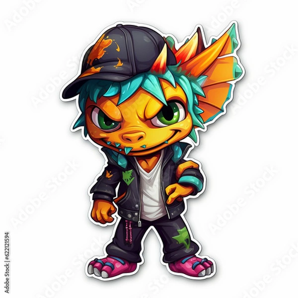 Fototapeta Cute Dragon. Generative AI.
