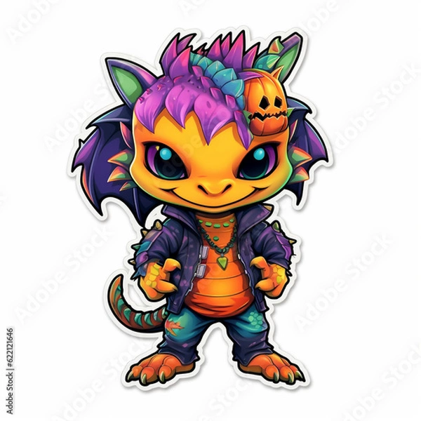 Fototapeta Cute Dragon. Generative AI.
