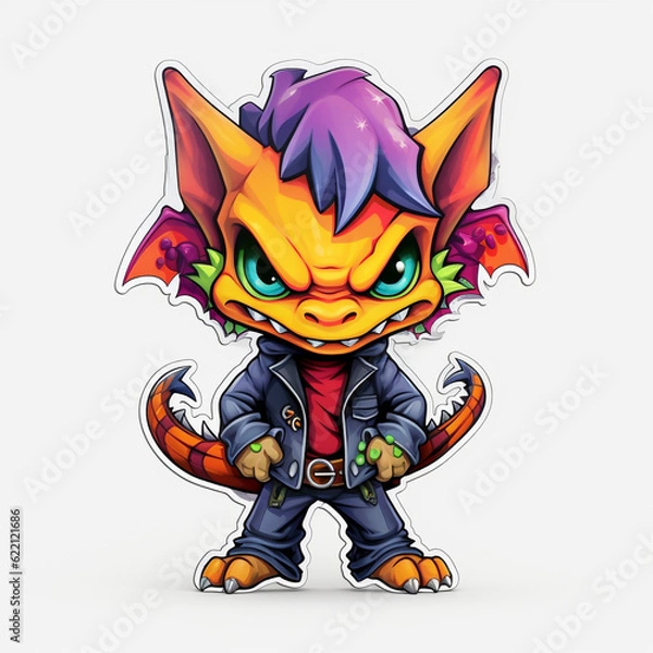 Obraz Cute Dragon. Generative AI.
