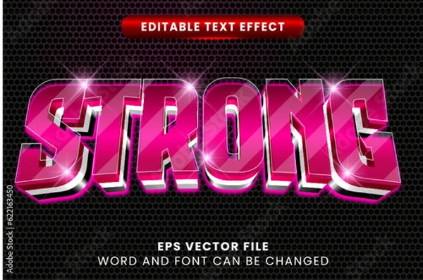 Fototapeta Strong 3d editable vector text effect