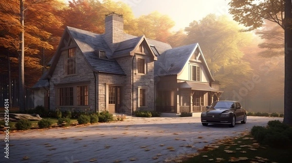 Fototapeta house in the forest