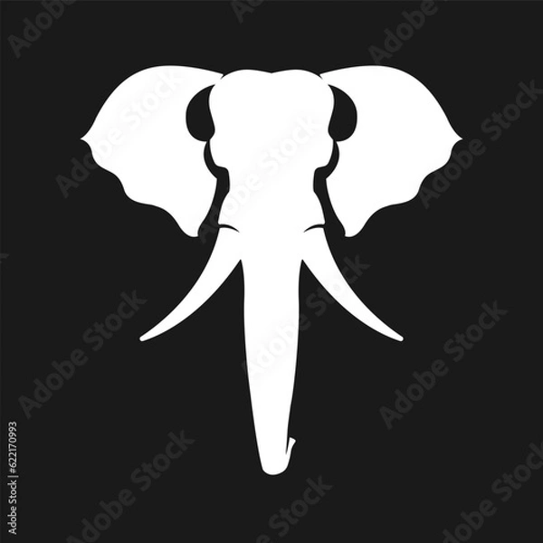 Obraz Vintage elephant head logo design.