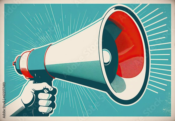Fototapeta ai generated Illustration close up of  megaphone