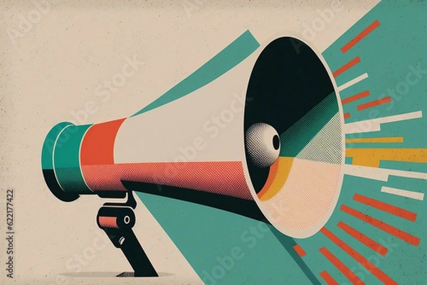 Fototapeta ai generated Illustration close up of  megaphone