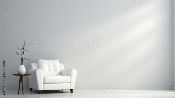 Obraz ミニマリストの白い空間の部屋