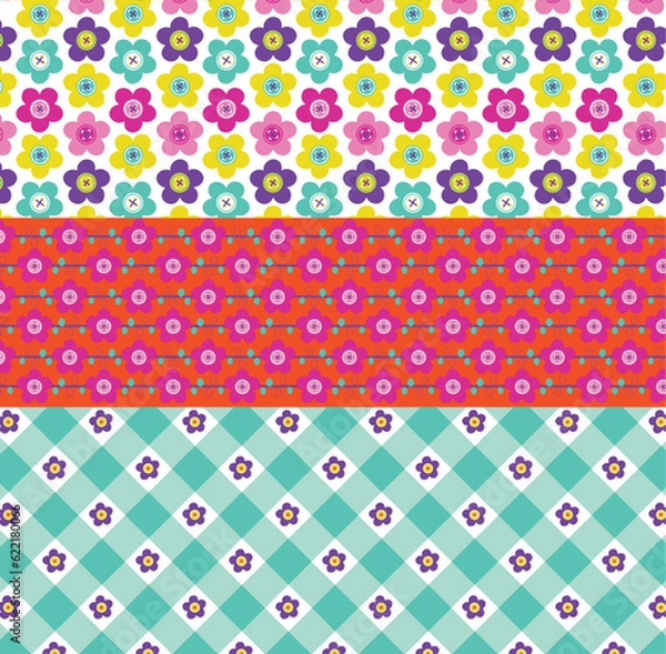 Obraz Textile and digital seamless pattern floral vector design 