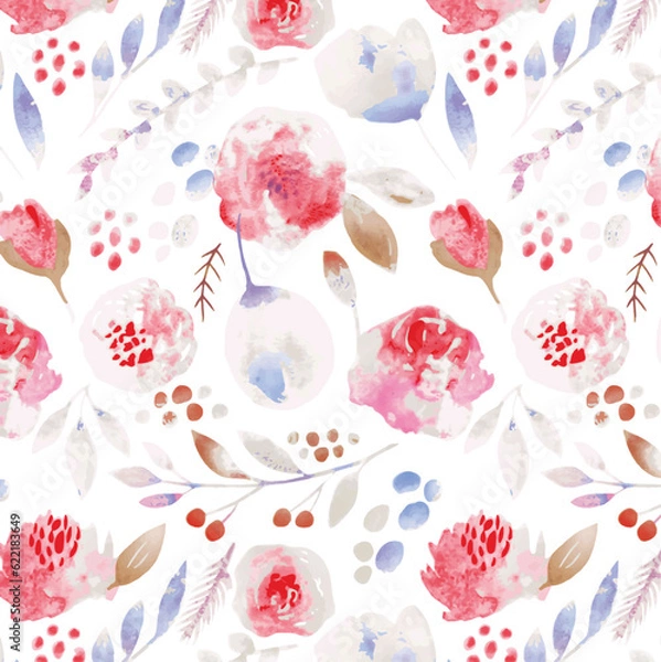 Fototapeta Textile and digital seamless pattern floral vector design 