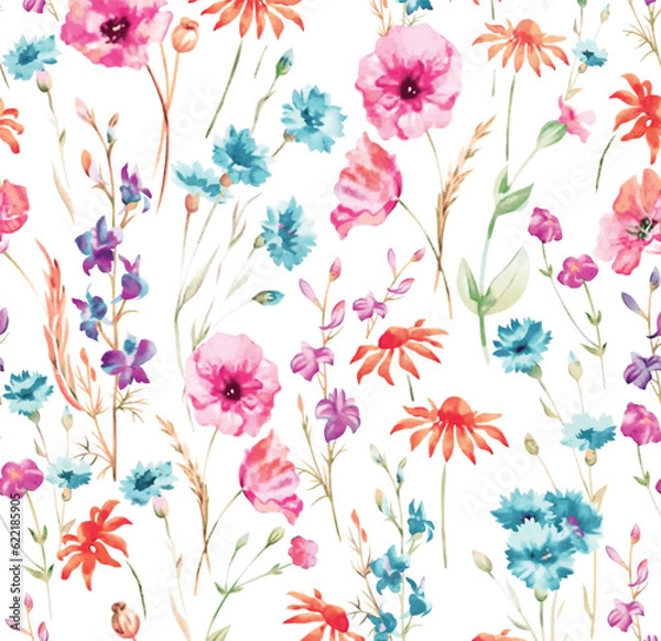 Fototapeta Textile and digital seamless pattern floral vector design 