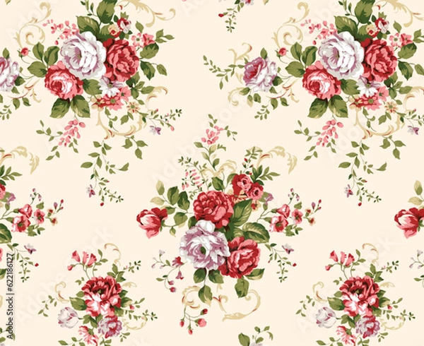 Fototapeta Textile and digital seamless pattern vector design 