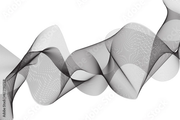 Fototapeta Abstract grey smooth element swoosh speed wave modern stream background. Abstract wave line for brochure, flyer, banner, template, wallpaper background with wave design. Abstract business wave lines.