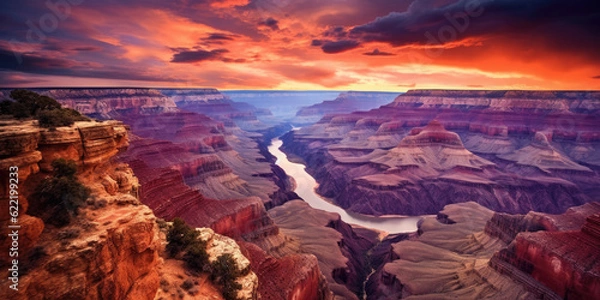 Fototapeta Colorado Grand Canyon view. Generative AI