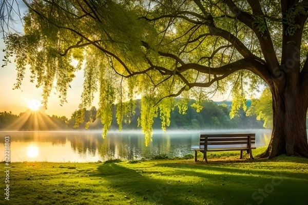 Fototapeta bench in the park