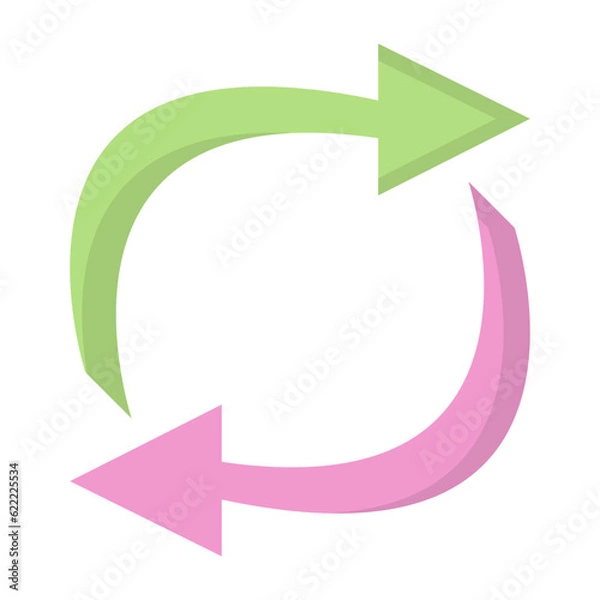 Fototapeta Refresh Curve Arrow Flat Icon