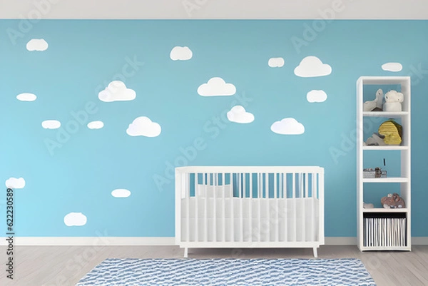 Fototapeta sky blue nursery. generative ai