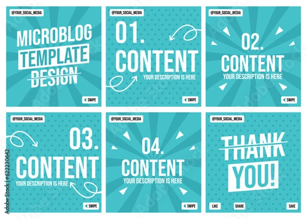 Obraz Microblog or carousel for social media post