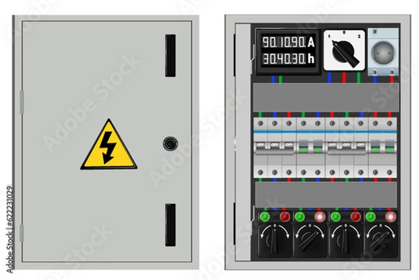 Obraz Control Panel. Production control panel and control of computer devices. 