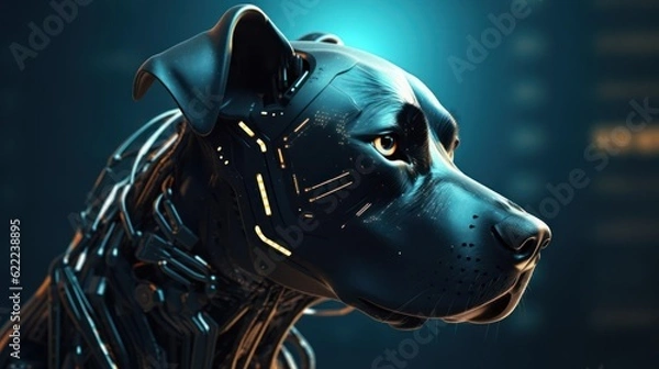 Fototapeta futuristic cyber dog. generative ai