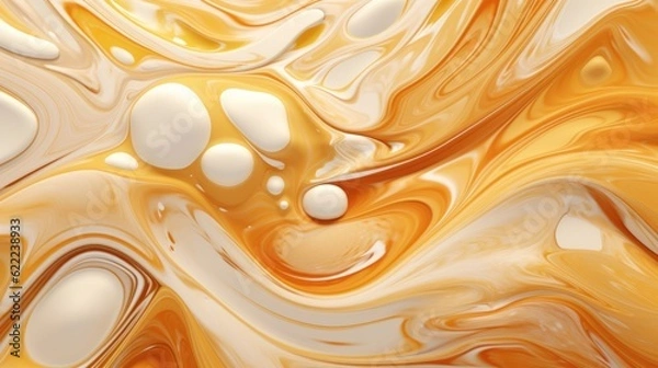 Fototapeta abstract creamy marbled background with waves