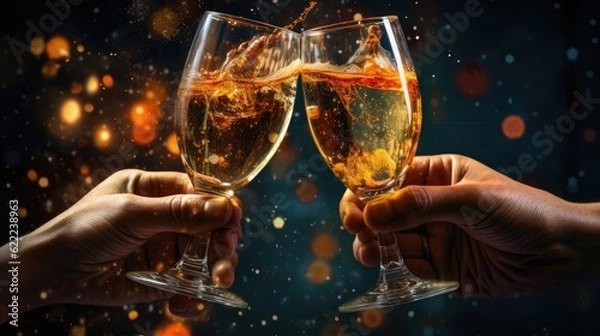 Fototapeta epic celebratory champagne toast. generative ai