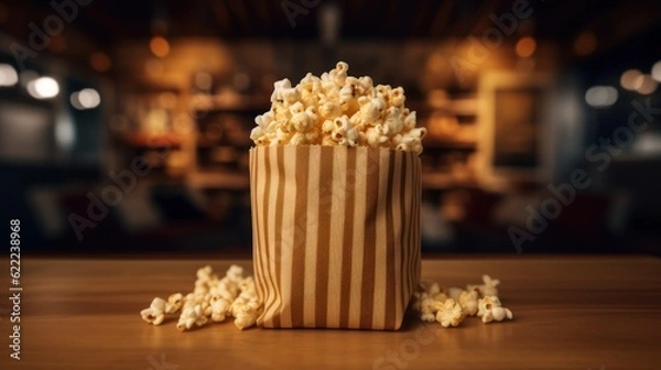 Fototapeta popcorn in a box. generative ai