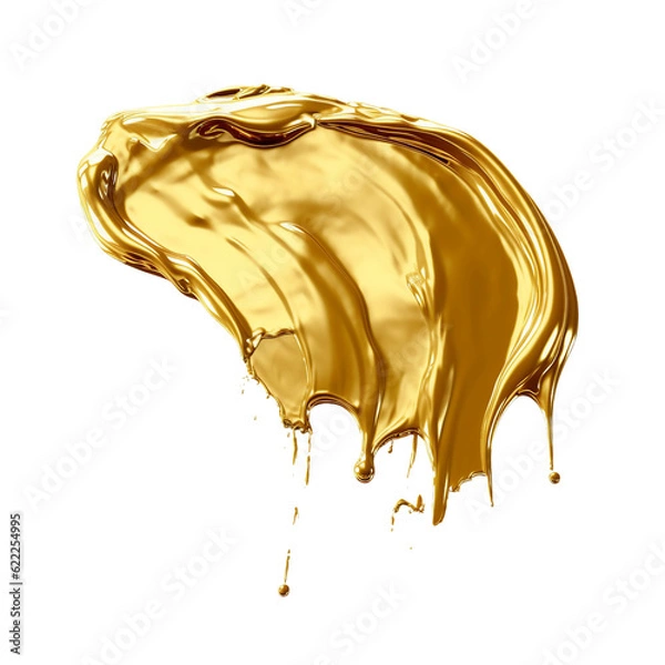 Obraz Gold paint stroke. isolated object