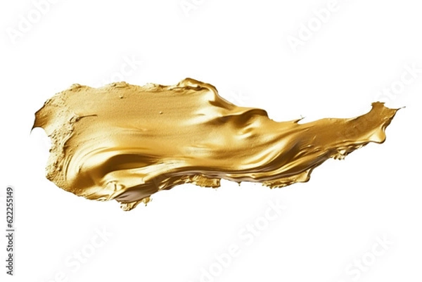 Obraz Gold paint stroke. transparent background