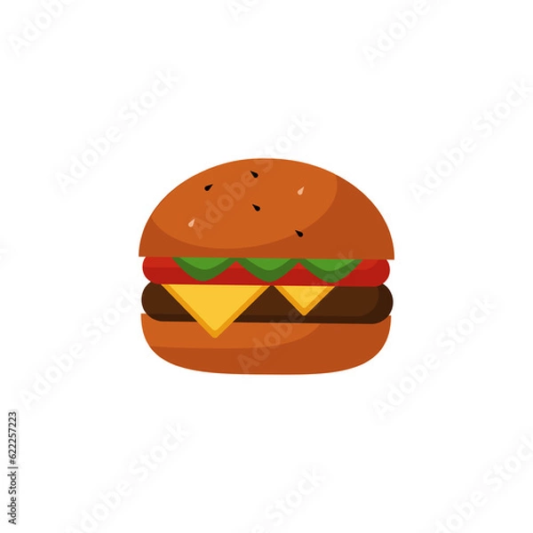 Obraz hamburger isolated on white