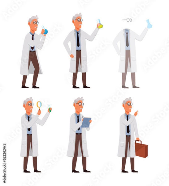 Fototapeta Set Of Vector Scientist Characters
