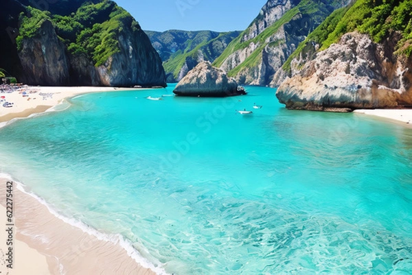 Fototapeta beach.
Generative AI.