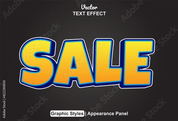 Fototapeta sale text effect with orange graphic style and editable.