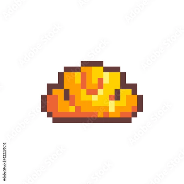 Fototapeta Pixel Art Croissant. Retro 8 bit Style Bakery Dessert Croissant Illustration. Ideal for Sticker, Retro Decorative Element, Game Asset, Emoji, or Cute Geek Avatar.