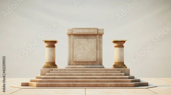 Fototapeta Stairway to heaven in glory temple columns mythologic gates of Paradise