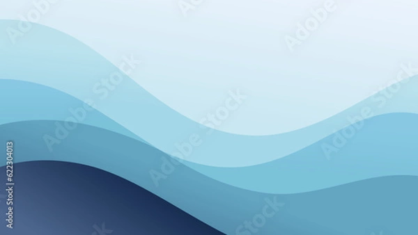 Fototapeta Blue abstract wave background presentation template	
