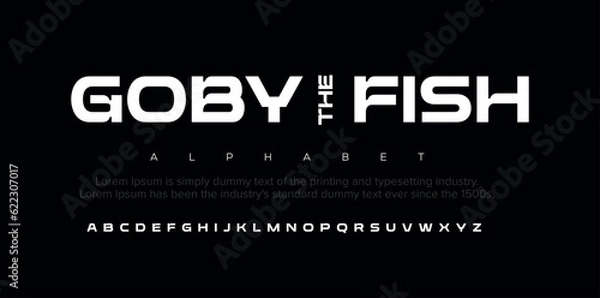 Fototapeta Modern Bold Font Sport Alphabet. Typography urban style fonts for technology, digital, movie logo design. vector illustration