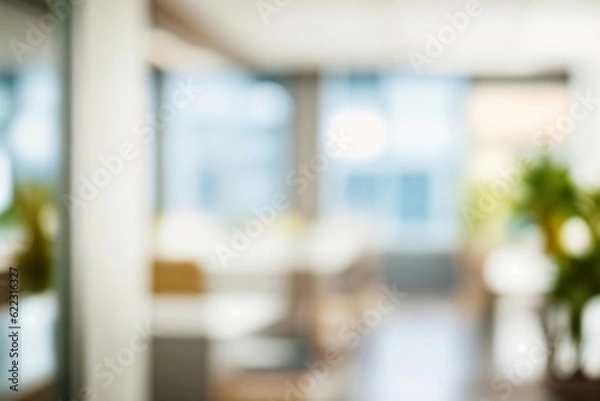 Fototapeta Table Top And Blur Office of the Background
