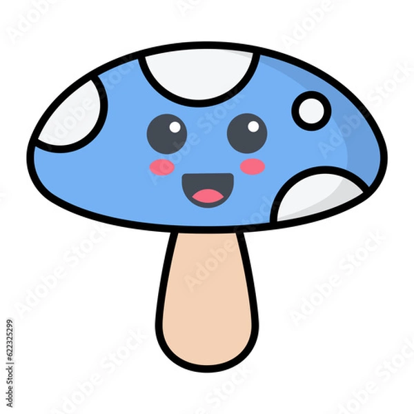 Fototapeta Mushroom Line Color Icon