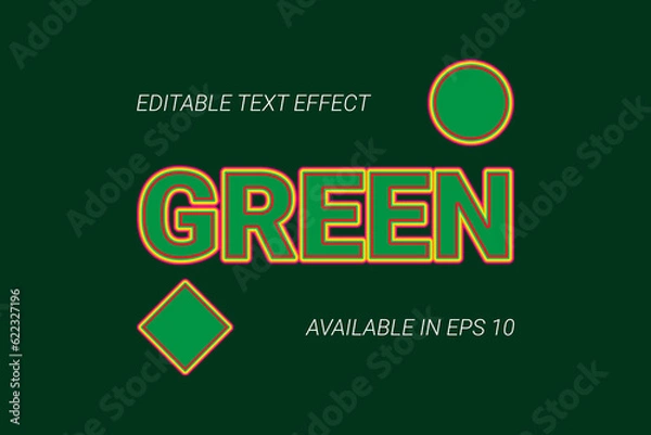 Fototapeta green text effect, this design is suitable for pamphlets, t-shirts, banners, or web designs