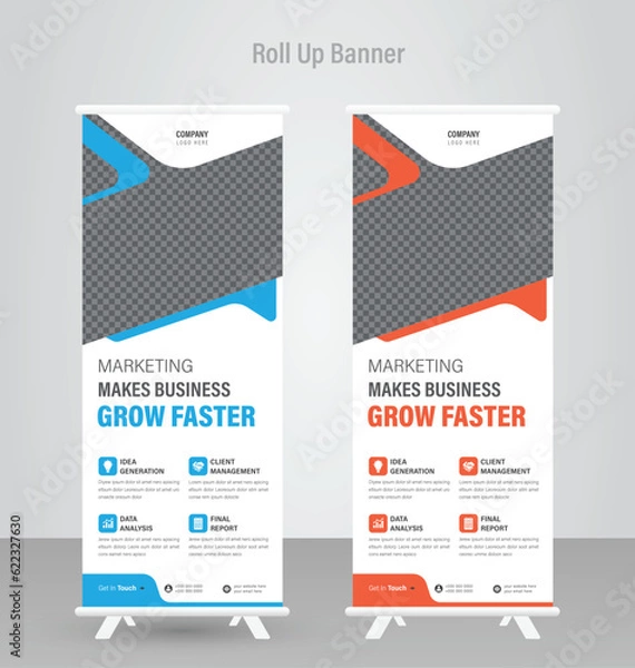 Obraz Creative roll up banner or pull up banner template